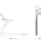 Freemotion t8.9b treadmill with dimensions, side view showing 60-inch height and 81-inch length, front view 36 inches wide wi