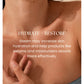Close-up of person's bare chest and shoulder with hand touching skin, demonstrating hydration and skin texture