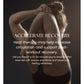Woman from behind wearing dark shorts, hands clasped behind neck, demonstrating sauna recovery benefits against dark backgrou