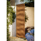 Thermasol Ombra outdoor sauna with vertical wood slat design in natural wood tone, displayed in modern architectural courtyar