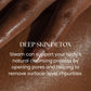 Close-up of dewy, glowing deep brown skin demonstrating moisture and radiance from skincare treatment