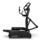 Black TRUE M50 elliptical machine with dual handles and foot pedals on white background