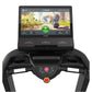 TRUE Performance 1000 treadmill with black frame, dual handles, digital display screen showing running app interface, and con