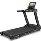 Black TRUE Performance 8000 treadmill with digital touchscreen console, control panel, and running deck on white background
