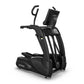 Black 4True commercial elliptical machine with dual handlebars, padded footplates, and tablet holder on white background