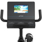 True Performance Series recumbent exercise bike with black frame, dual handles, and touchscreen display showing workout inter