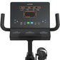 True Performance Series recumbent exercise bike with black frame, digital console displaying workout metrics in orange text, 