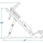 TuffStuff Leg Press/Hack Squat machine with technical line drawing showing dimensions of 79" height, 64" seat height, and 91"