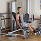 Man using Vectra On-Line 1450 home gym leg press machine in fitness studio setting