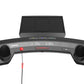 Wahoo Kickr Run smart treadmill console with digital display, black handles, and red emergency stop button on white backgroun