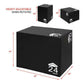 Black soft plyo box with white branding, 30 by 20 inches, height adjustable to 24, 20, or 30 inches when rotated