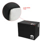 Black fabric 24-inch plyo box with ultra dense foam interior, shown with circular detail callout of cushioned edge material