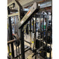 Warrior 701 all-in-one power rack with functional trainer, cable crossover, and Smith cage in black and tan, shown in gym set
