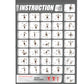 Workout instruction chart showing 35 exercise demonstrations with male figures performing various dumbbell, barbell, and cabl