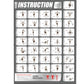 Exercise instruction chart showing 35 workout movements with illustrated figures demonstrating dumbbell, barbell, and cable m