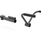 Two black steel cable machine attachments for functional trainer gym equipment, shown on white background