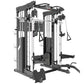 Warrior 901 all-in-one power rack with dual cable pulleys, smith machine, and counter-balanced system on white background
