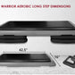 Warrior Aerobic Long Step with gray platform and black surface, 42.5 inches wide, 16 inches deep, 8 inches high, shown with d