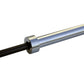 Warrior Black Zinc & Chrome Olympic Barbell with chrome shaft and black sleeve on white background