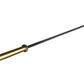 Warrior Black Cerakote & Gold Titanium Barbell with brass end caps on white background