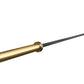 Warrior Black Cerakote and Gold Titanium Barbell with knurled gold sleeve and black shaft on white background