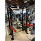 Warrior 2.0 black and red cable crossover pulley power rack with dual stations in gym showroom