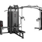Warrior Pro Commercial Series 5-Stack Multi-Station Gym with black frame and gray panels, featuring multiple exercise station
