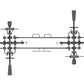 Black multi-station gym equipment with eight weight stacks, multiple adjustment handles, and gray padded seats and backrests,