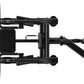 Black commercial assisted chin dip machine with dual handles, padded seat, and foot platform on white background