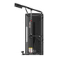 Black commercial calf raise machine with metal frame, angled footplate, and adjustable arm lever on white background