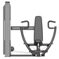 Warrior Pro Commercial Series ISO Chest Press machine with gray weight plate, black frame, padded seat, and dual handle bars 