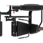 Black commercial leg curl machine with padded seat, footrest, and adjustment handles on white background