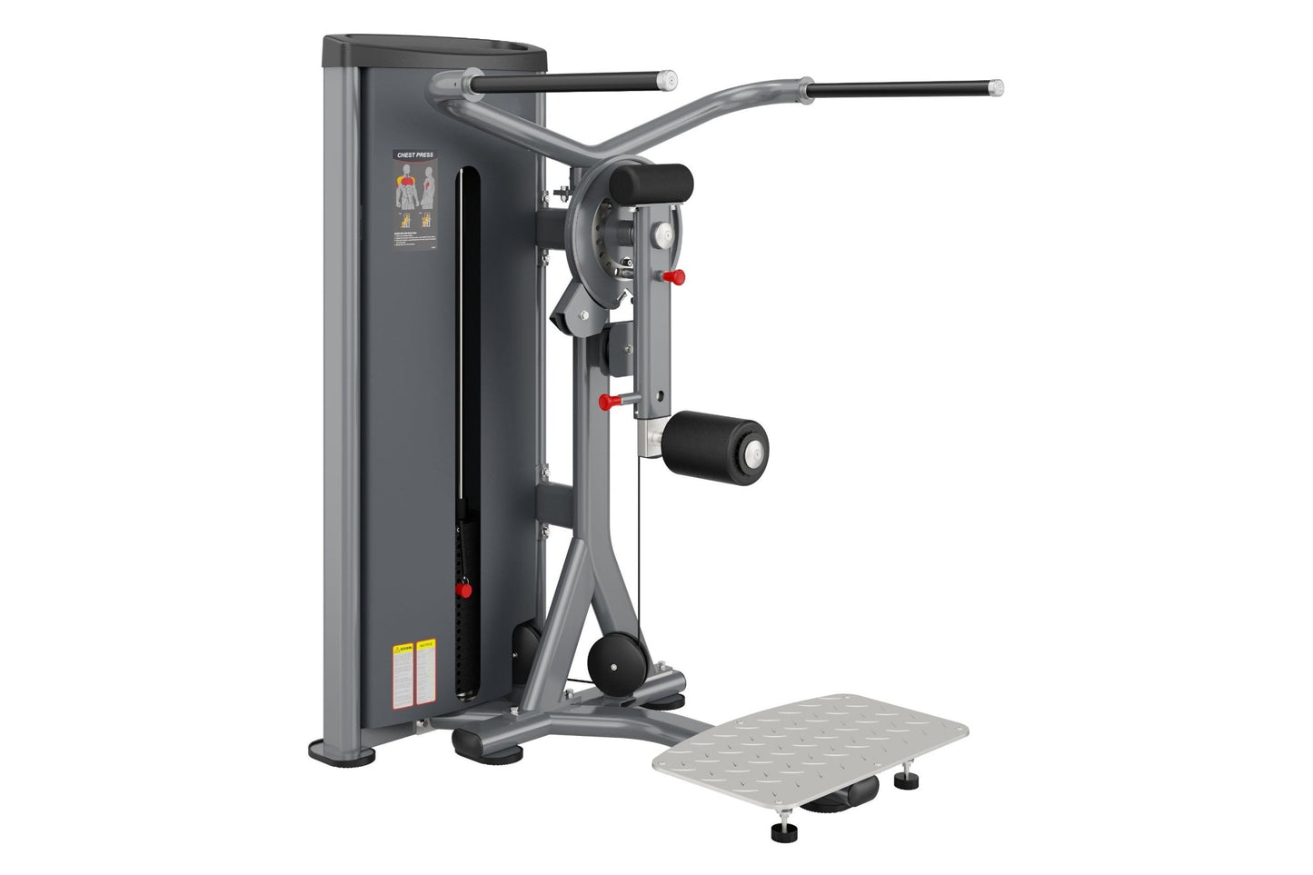 Warrior Deluxe Commercial Series Multi Hip machine with gray frame, black handles, red adjustment pins, and metal footplate o