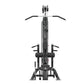 Warrior Pro Commercial Series Multi Pulldown/Row machine with black padded seat, dual handle bars, and cable system on white 