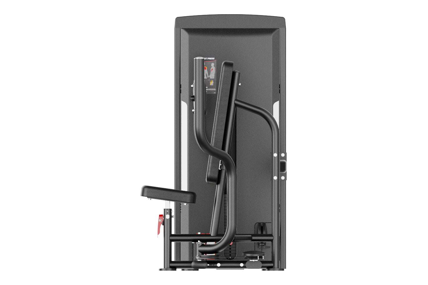 Warrior Pro Commercial Series Pectoral fly machine with gray steel frame and black padded seat, displayed on white background