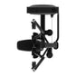 Black leg press exercise machine with adjustable seat and foot platform, commercial gym equipment on white background