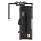 Black commercial pectoral fly and rear deltoid machine with padded seat, dual arm handles, and control panel on white backgro