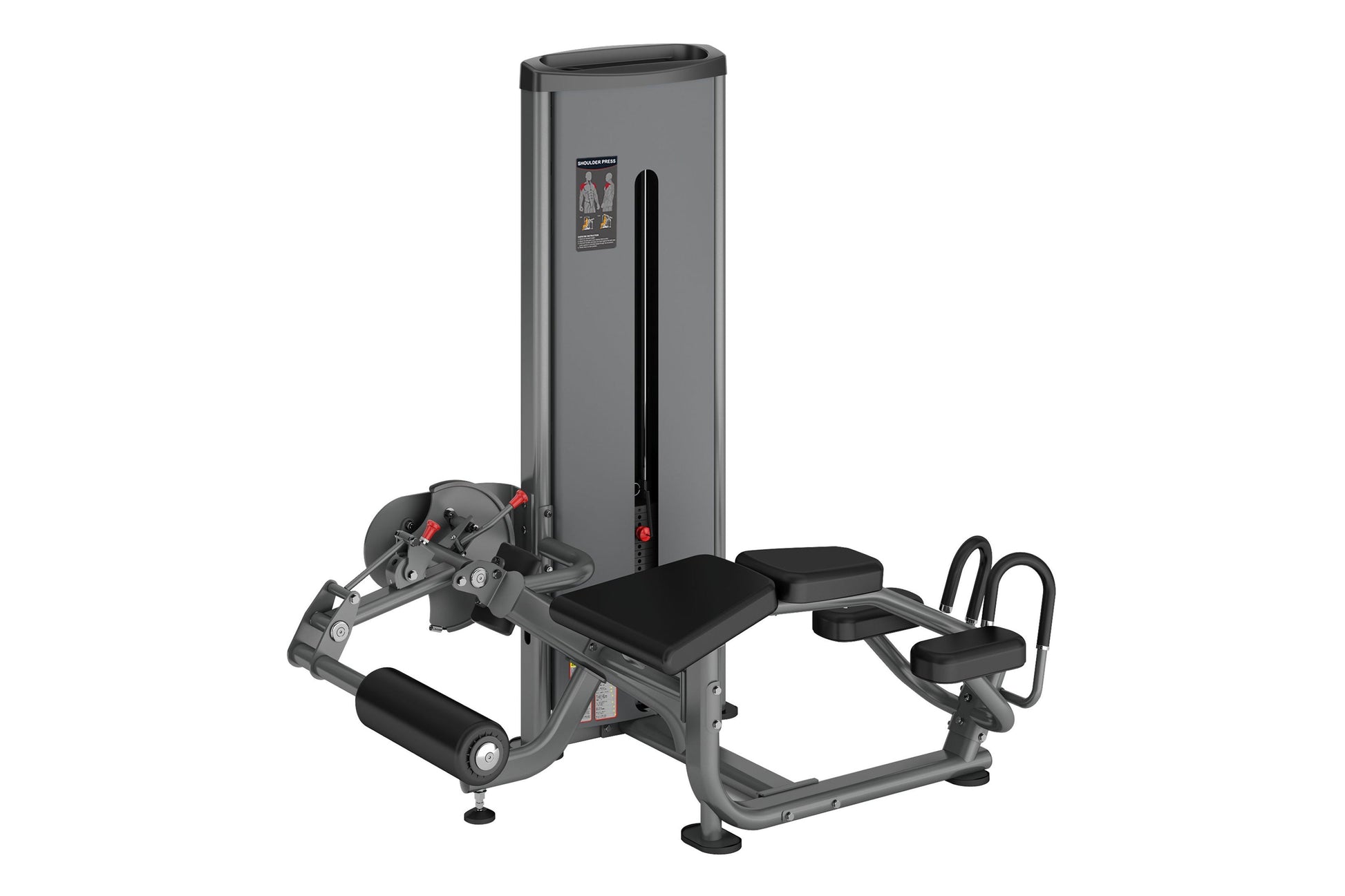 Warrior Deluxe Commercial Series Prone Leg Curl machine with gray steel frame, black padding, and leg extension attachment on