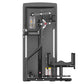 Black rotary torso exercise machine with dual handles, instruction panel, and weight stack on white background