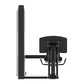 Black Warrior Pro Commercial Series Seated Leg Press machine with padded backrest and footplate, side view on white backgroun