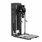 Black commercial multi-flight training machine with dual stations, metal frame, and weight stack on white background