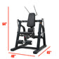 Black commercial abdominal crunch machine with padded seat and back support, leg extension platform, and adjustable arms on s