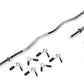 Warrior Standard 1" EZ-Curl Bar with grey knurled grip, curved steel bar, straight clamp collars, and six black rubber-grip c