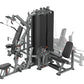 Warrior Deluxe Commercial Series multi-station gym equipment with gray frame, black padding, and multiple exercise stations o