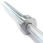 Warrior Economy Olympic Chrome Barbell 7ft with chrome sleeves and knurled grip on white background