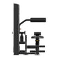 Warrior Elite Commercial Series black abdominal and back extension machine with padded seat and lever arm on white background