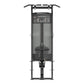Black commercial assisted chin/dip machine with dual gray panels, overhead bar, and foot platform on white background