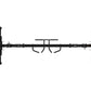 Black commercial cable crossover machine with dual adjustable arms and handle attachments, flat lay view