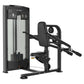 Warrior Elite Commercial Series Dip Press machine with black frame, padded seat, and digital control panel on white backgroun