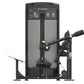 Black and gray Hip Thruster exercise machine with padded seat, adjustable arm handles, and instruction panel on white backgro